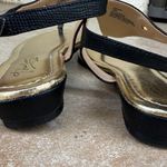 Thalia Sodi  Black Isaa Thong Wedge Ankle Strap Sandals Size 7 Photo 4