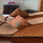 No Boundaries Vintage Y2K 1990’s Wooden Wedge Embroidered Leather Sandals 8 Photo 1