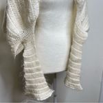 Central Park West  Loose Knit Shoulder Wrap Shawl Shrug Mohair Blend Cream Ivory Photo 4