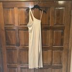 Aerie  One Shoulder Ribbed Midi Dress Size Medium Cream Tan Photo 2