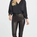Spanx NWT  II Slim‎ Straight Faux Leather Pants Luxe Black Pull On Shaping Photo 0