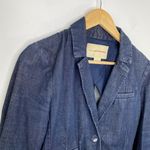 Anthropologie Womens Denim Blazer Jacket Size S Office Career Single Breasted Photo 3