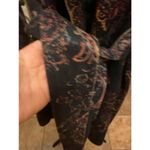 Solitaire Women's Paisley Trench Coat Size M Black Brown Photo 3