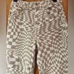 RSQ  by Tilly’s Green & Off-White Wavy Check‎ Wide Leg Denim Jeans Size 26 Photo 5