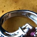 Natural Rhodolite Garnet Black Spinel Cocktail Ring Size 6 Photo 4