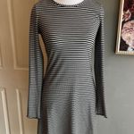 Divided  H&M Black and White Stripe Dress BodyCon Crewneck Size 6 Preppy Minimal Photo 0