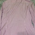 Classic Red and White Striped Men's Shirt Size L Photo 5