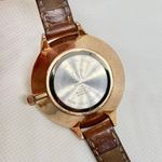 INC women Quartz analog wrist watch rose gold tone 37mm brown leather running Photo 7
