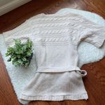 Ivory Cream Cable Knit Short Sleeve Open Cardigan Photo 6
