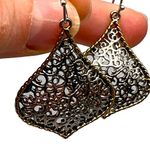 NEW REAL SIMPLE drop dangle open mesh pattern gold and silver fashion ea… Photo 14