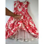 Tracy Michael Women Dress Coral Pink Midi Fit Flare Rose Garden Lined Cocktail 4 Photo 3