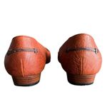 CELINE Women’s Vintage Wooden Triomphe Cognac Brown Orange Leather Ballet Flat Photo 7