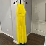 AMUR yellow Garren midi pleated sleeveless open back maxi gown dress size 6 Photo 4