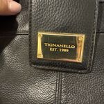 Tignanello Black Leather Crossbody Bag Adjustable Strap Gold Hardware Photo 1