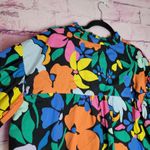 Karlie BOLD FLORAL BUTTON FRONT SHIRT PUFF BALLOON SLEEVE LARGE ART TO WEAR Photo 8