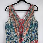 Avenue High Low Beachy Maxi Dress Womens 14/16 Pink Blue Beaded Tassels Photo 1