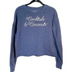 Zoe & Liv Cocktails & Coconuts Blue Sweatshirt XS Photo 0