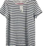 H&M L.O.GG Shirt Size 4 Women's Short Sleeve Stripes Nautical Navy White NWT Photo 0