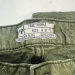 Free People olive green Jacquard textured skinny ankle jeans sz 27 brocade pants Photo 5
