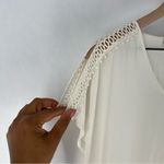 Loft  Size M Petite Lacy Mixed Media Tee High Low Dolman Split Sleeve Lightweight Photo 3