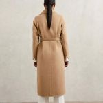 Reiss  Lucia Double-Breasted Wool-Blend Coat in Camel Beige Size 12 NWT Photo 3