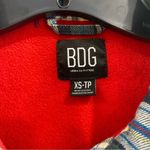 BDG | Oversized Flannel Plaid Shacket Red Fleece Lined Size XS Photo 8