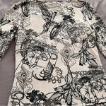 Armand Thiery Affinites French pink novelty newspaper boho blouse, size 2 art Photo 15