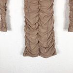 NWT Michael Costello REVOLVE Franky Mini Dress Taupe Size XS Ruched Long Sleeve Tan Photo 9