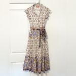 Oliphant Napa Ruffle Collar Button Floral Maxi Dress Purple Size M Photo 5