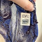 Diane Von Furstenberg  Blue Snake Print Lorelei Shirt 100% Silk Size 4 Women's Photo 4