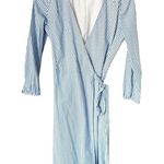 J.Crew  Poplin Wrap Striped Long Sleeve Dress SZ 0 Photo 3