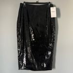 Theory  black high slit fluid sequin skirt size 0 NWT Photo 7