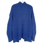 Free People High Hopes Cardigan Royal Blue Chunky Knit Sweater Oversized Size XS Photo 3