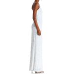 AQUA x Bloomingdale’s Filigree Sequin Gown in White Size 4 New w/Tag Retail $338 Photo 3