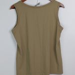 Laura Ashley  M Nylon Spandex Sleeveless Tank Top in Tan Workwear Photo 3