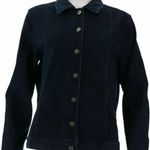 Black Denim Rhinestone Fringe Detailing Jacket Size L Photo 0