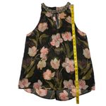 Jennifer Lopez  Jeweled High Collar Sleeveless Floral Blouse Top Photo 11