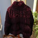 Anthropologie Maeve by 'Vera' Deep Purple Sequin Velvet Puffer Jacket Size 2X Photo 7