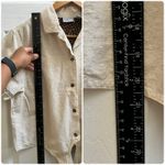 Cabin creek  Linen Blend Zebra Embroidered Button Front Waist Tie Top Large Y2K Photo 8