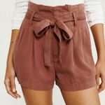 Abercrombie & Fitch Terracotta High Waist Belted Shorts Photo 0