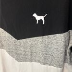 PINK - Victoria's Secret PINK Victoria’s Secret Black White Colorblock Ling Sleeve Tee Size Medium Photo 3