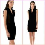 Helmut Lang Black Wool and Blistered Leather Panel Dress Size 0 Avant Garde Photo 1