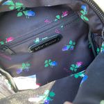 Betsey Johnson Black Mini Backpack Floral Lining Faux Leather Photo 11