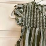 Old Navy Green Gray Stripe Ruffle Sleeve Size Small Photo 2