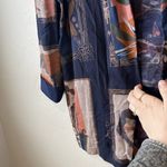 Art To Wear Abstract Blazer Coverup Lagenlook Preppy indie open front teacher 12 Blue Photo 3