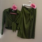 Ro & De  Olive Green Skirt Set Photo 0