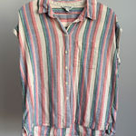 Orvis ‎ Classic Collection Women's Striped Linen Blend Button-Down Top Photo 0
