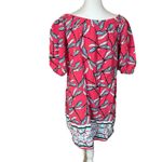 Crown & Ivy Womens Dress Dragonfly Linen Blend Small Pink Blue Off Shoulder EUC Photo 3