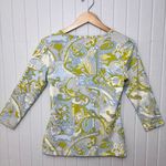 J. McLaughlin  Catalina paisley V-neck 3/4 Sleeve Top Size S‎ Photo 2