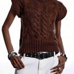 Brown Cable Knit Sweater Photo 0